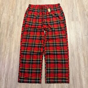 Skims Womens XL Flannel Sleep Pants Plaid Red